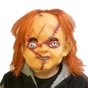 ขายร้อน 2024 ภาพยนตร์Prop Chuckyตุ๊กตาLatexหน้ากากฮาโลวีนคอสเพลย์เครื่องแต่งกายฮาโลวีนCarnival