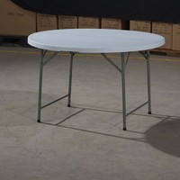 Table et chaises de banquet de mariage en plein air pliables modernes en plastique rond blanc pour les événements