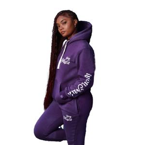 KY <span class=keywords><strong>Femme</strong></span> cordon sérigraphie <span class=keywords><strong>pull</strong></span> sur pour femmes pantalon évasé lavage à l'acide survêtement dames survêtements - Product Image 4