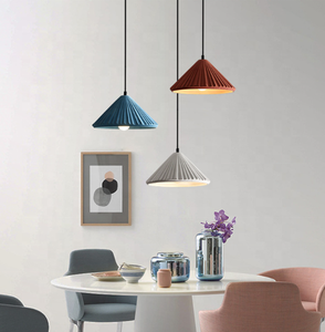 <span class=keywords><strong>Suspension</strong></span> plissée nordique en <span class=keywords><strong>ciment</strong></span>, style industriel conique moderne, lampe suspendue en béton pour îlot de cuisine et salle à manger - Product Image 2