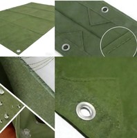 Résistant au vent et aux déchirures, personnalisable, disponible en vert foncé et brun, toile 100% polyester enduite de silicone 12 oz, imperméable