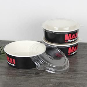 Boîte d'emballage alimentaire noire à impression personnalisée jetable, récipient bol à <span class=keywords><strong>saumon</strong></span> avec couvercle - Product Image 1