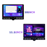 Bouton poussoir Version Android autoradio pour universel 4G WIFI GPS lecteur de voiture sans fil Carplay RDS BT lumière colorée autoradio