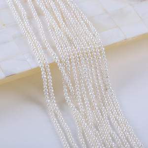 Vente directe d'usine Perles d'eau douce naturelles en forme de mètre AK de 3,5 à 4 mm pour colliers semi-finis en perles Xiaomi, en vrac - Product Image 5