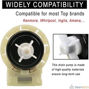 8540024 Moteur de <span class=keywords><strong>pompe</strong></span> de <span class=keywords><strong>vidange</strong></span> de laveuse par Seentech-Convient exactement pour <span class=keywords><strong>Whirlpool</strong></span> Kenmore Machine à laver-Pièces remplacées - Product Image 4