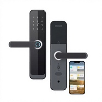 Serrure de porte intelligente à empreinte digitale haute sécurité, déverrouillage sans clé par mot de passe, télécommande, compatible Tuya WiFi Matter et application TTLock
