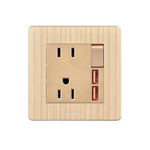 Interruptor de pared estándar americano con enchufe eléctrico, lámpara de pared de 13A, lámpara de pared con USB tipo C de carga rápida, enchufe para mesa auxiliar. - Product Image 1
