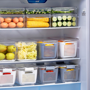 Home Organization Fridge Plastic Clear Airtight Kitchen Food Storage Box Container Set with Lids for Pantry Organization