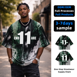 <b>Top</b> Ranking Men's Casual Hip Hop T-shirts Spandex/Polyester Knitted 200g Digital Printing Quick Dry OEM Service Custom <b>Patchwork</b> - Product Image 1