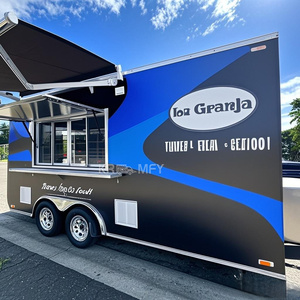 Chariot de concession rétro pour glaces, friteuse, remorque, camion mobile, barbecue pour la vente de nourriture de rue - Product Image 2