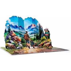 First Adventure 3D Pop-Up Greeting Card Digital Printing <b>Matte</b> <b>Varnishing</b> for Father's Day Dad Grandpa Husband Birthday Gift - Product Image 6