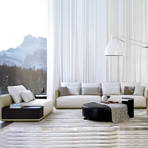 Sofá de Villa de lujo italiano estilo italiano sala de estar moderna sofá de cuero modular muebles y conjunto de sofá