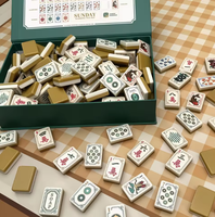 Juego de Mahjong Americano Moderno de Lujo con 160 Cartas de 36 mm, Acrílico de Cuatro Capas, Portátil, para Entretenimiento y Póker