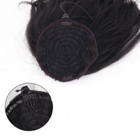 Extensions de Cheveux Humains Queue de Cheval Ondulée Naturelle Avec Pince et Cordon, Cheveux Brésiliens Remy Pour Femmes
