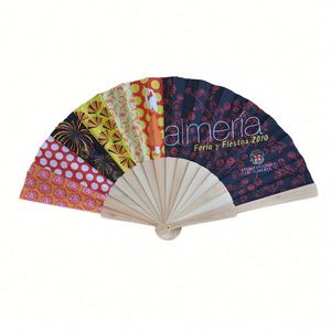 พัดกระดาษไม้พับได้สไตล์วินเทจสีสันสดใสสำหรับผู้หญิง ทำเองได้ - Product Image 4