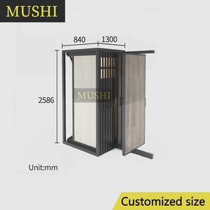 Stand d'exposition en métal personnalisé de vente chaude support en bois élégant pour l'affichage de carreaux de sol cadre rotatif coulissant - Product Image 4