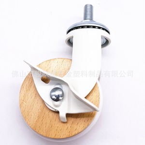Roulettes pour meubles, roue en bois de 2,5 pouces, pivotantes avec frein, silencieuses, pour chariot d'hôtel - Product Image 3