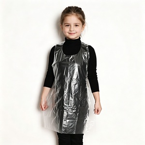 Tablier <span class=keywords><strong>jetable</strong></span> <span class=keywords><strong>en</strong></span> <span class=keywords><strong>plastique</strong></span> imperméable pour enfants, idéal pour la peinture, les fêtes d'anniversaire et les repas. - Product Image 2