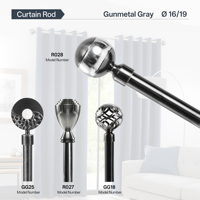 Ensemble de Support en métal réglable de haute qualité extensible Double Style simple tringle à rideau Art déco en aluminium pour la décoration de la maison