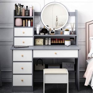 Set Toeletta Espej Y Luc con Luci e Cassetti, Specchio, Tavolo da <span class=keywords><strong>Trucco</strong></span>, Mobile per <span class=keywords><strong>Trucco</strong></span> - Product Image 3
