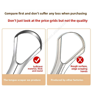 ที่ขูดลิ้นสำหรับผู้ใหญ่ ขายส่ง กำจัดคราบพลัค กลิ่นปาก ดูแลช่องปาก แปรงขูดทำความสะอาด ทำจากสแตนเลส - Product Image 5