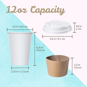 Gobelets pour boissons froides et gobelets en papier à double paroi pour café chaud, manchons de gobelets en papier personnalisés avec logo - Product Image 3