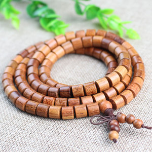Pulsera de Madera de Palisandro Birmano con 108 Cuentas en Forma de Barril, Joyería Unisex para Ceremonias Religiosas - Product Image 2