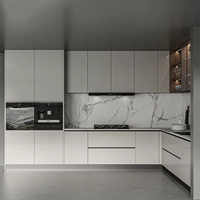 Juego de Muebles de Cocina Blancos Contemporáneos Elabor China con Grifo y Cesta para Cajones - Muebles de Cocina Modulares Comerciales