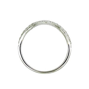 แหวนทองคำขาว 18K รูปตัววีประดับเพชรแบบฝังสองชั้น ดีไซน์หรูหรา สามารถสวมซ้อนกันได้ เหมาะสำหรับเป็นเครื่องประดับงานแต่งงานสำหรับผู้หญิง - Product Image 1