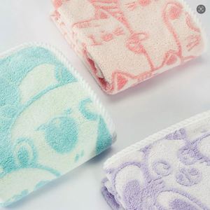Série de serviettes de bain d'hôtel en polyester jacquard bicolore à poils longs et courts, séchage rapide - Product Image 2