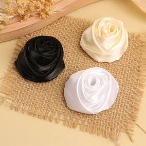 Rose en tissu 3D, bouton de fleur de 5 cm, corsage fait main pour vêtements, chaussures, chapeaux, accessoires - Product Image 3