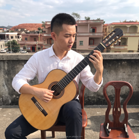 Guitare classique artisanale de style Hauser, dos en palissandre brésilien et table en épicéa, finition française, guitare de concert professionnelle