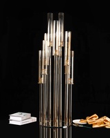 Hochzeit Kristall-Kandelabra Glas-Centerpieces 9-Kopf-Glaszylinder-Kerzenhalter