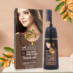 MOKERU OEM Thuốc Nhuộm Tóc Dầu Gội Đầu Thấp Ammonia Thảo Dược Tự Nhiên Thái Lan Màu Nâu Sẫm Màu Đen Vĩnh Viễn Lược Nhuộm Tóc Dầu Gội - Product Image 2