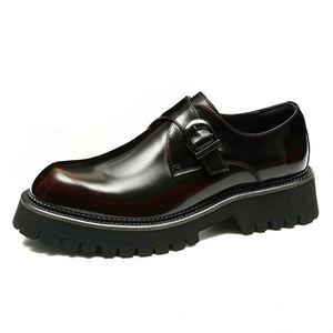 Zapatos Formales de Negocios para Hombre ASTON M.JAZZ, de Piel Vacuna Genuina, con Diseño de Hebilla, Estilo Británico, Suela Gruesa - Product Image 3