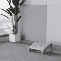 Repose-pieds triangulaire moderne en plastique réglable, antidérapant, sécurisé, gris et blanc, pour appartement et chambre à coucher