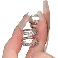 Groothandel Paar Ringensets Geometrisch Liefde Verweven Legering Gegalvaniseerd Trouwringen Valentijnsdag Cadeau Unisex