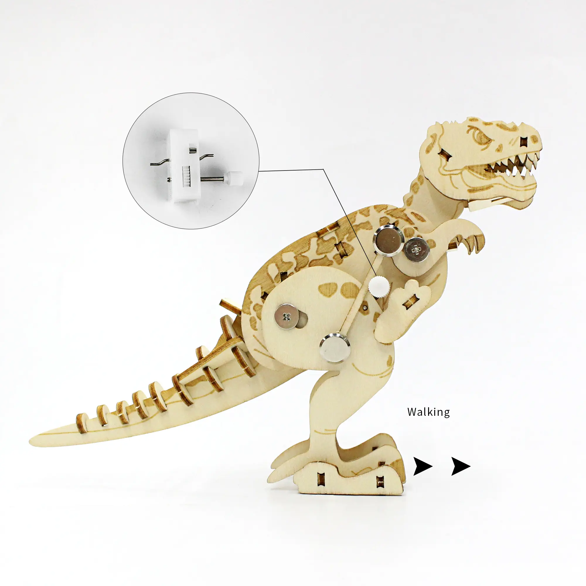 卸売ワインドアップおもちゃウォーキング3Dトレックス恐竜木製パズル