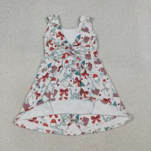 GSD3750 rts Venta al por Mayor Nuevo Vestido de Yoga para Niñas Estilo Boutique, Conjunto con Diseño de Bandera del 4 de Julio para Niña, Sin Pedido Mínimo, ODM - Product Image 2