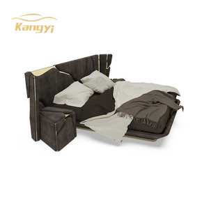 Luxury Leather Bed Stand Villa Designer Bedroom Side Home Irregular <strong>Stool</strong> Master Bedroom Creativity <strong>Bedside</strong> <strong>Table</strong> - Product Image 4