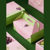 Premium ecologische golfkartonnen doos voor grapefruitverpakkingen met handvat, magneetsluiting en op maat gemaakte kleur UV-print |   Elegant