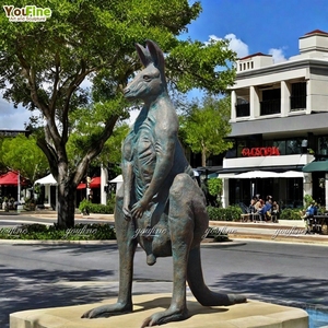 Youfine Úc Động Vật Hoang Dã Động Vật Chiến Đấu Hành Động Vườn Đồng Kangaroo Chiến Đấu Tượng Điêu Khắc Cho Bán - Product Image 2