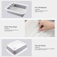 Étendoir à vaisselle en plastique Portable pliable organisateur de cuisine pliable avec boîte de rangement personnalisable conception OEM ODM