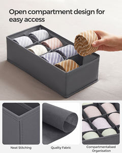 SONGMICS Drawer Organizer Kleider schrank Organizer BH Unterwäsche Socken Krawatten Faltbare Stoff boxen Unterwäsche Aufbewahrung boxen - Product Image 5