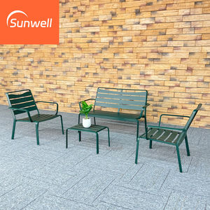 Mobili da giardino esterno tavolo di conversazione Set Patio in alluminio tavolo da pranzo e sedia panca Set con cuscino per <span class=keywords><strong>spiaggia</strong></span> Hotel <span class=keywords><strong>mare</strong></span> - Product Image 4
