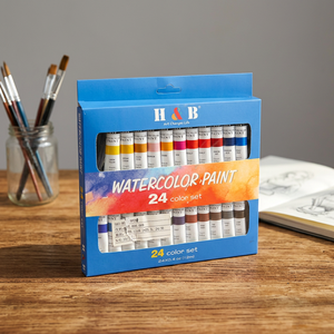 QA QA-WP24 24 Colors Water Color Paints Set 12ml <b>Painting</b> <b>Kit</b> for Canvas - Product Image 3