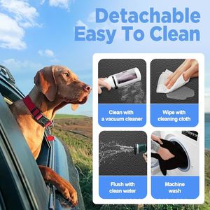 Funda impermeable tipo hamaca para asiento de coche para mascotas, con bolsillo de almacenamiento, para viajes de perros, seguridad en el asiento trasero. - Product Image 3