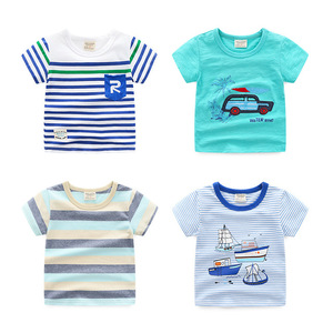 T-shirt d'été pour enfants en coton 100% avec motifs de dessins animés amusants, vente en gros, provenant d'un fournisseur chinois - Product Image 1