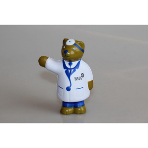 Brown Bear Doctor Shape High <b>Rebound</b> Toy Fidget Stress Reliever For Kids Age 2 To 4 Years Unisex Plastic Fun Gift Decor - Product Image 2