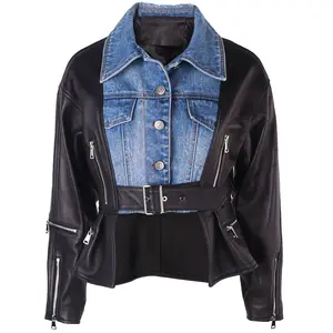 2021 New Design Ladies Genuine Leather Jacket Real Sheepskin Asymmetric Girls' Jackets